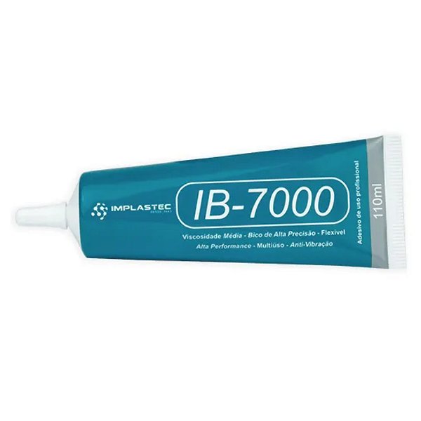 Cola Adesiva Multiuso Transparente Implastec IB7000 110ml - Ideal para Manutenções de Smartphones