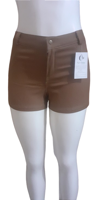 Short Feminino de Sarja Com Bolsos e Zíper Tamanho 38/40.