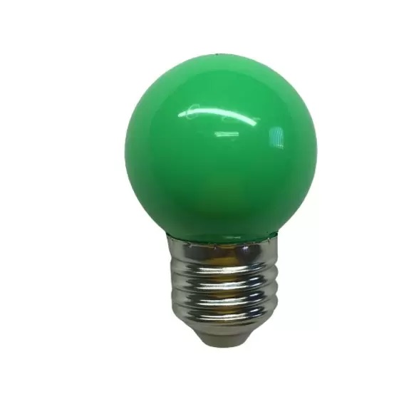 Lâmpada led bolinha G45 3w decorativa verde E27 127v Galaxy.