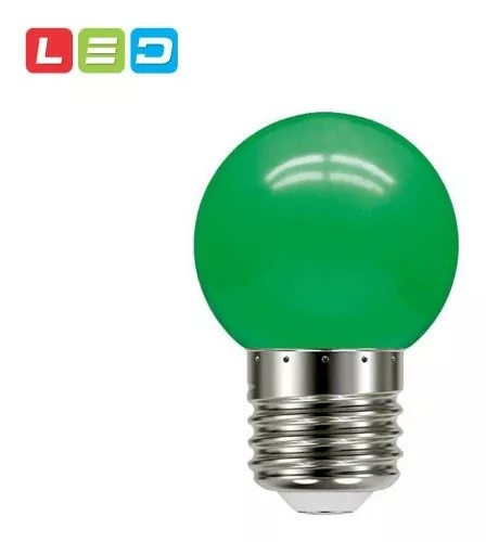 Lâmpada led bolinha G45 1,5w decorativa verde E27 220v Galaxy.