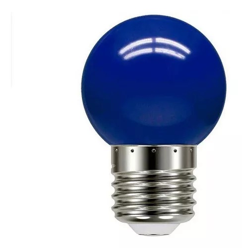 Lâmpada led bolinha G45 1,5w decorativa azul E27 220v Galaxy.