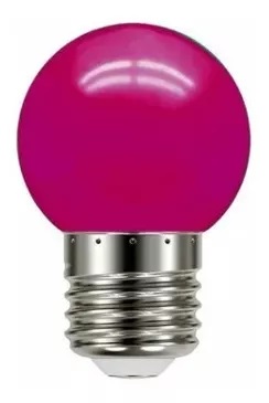 Lâmpada led bolinha G45 1,5w decorativa rosa E27 220v Galaxy.