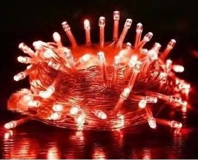 Pisca de Natal 100 Leds Vermelho 8 Funções 10 Metros fio transparente 127V.