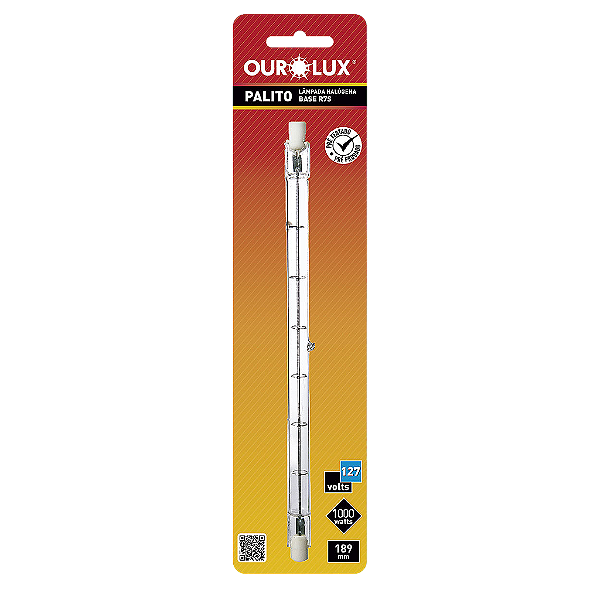 Lâmpada Halógena Palito 1000W 127V J189.