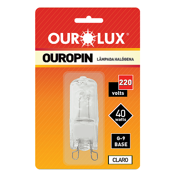 Lâmpada Halógena Ouropin G9 40W 220V Clara.