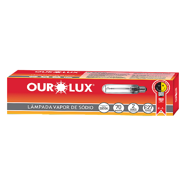 Lâmpada Sódio Tubular 70W E27 bivolt.