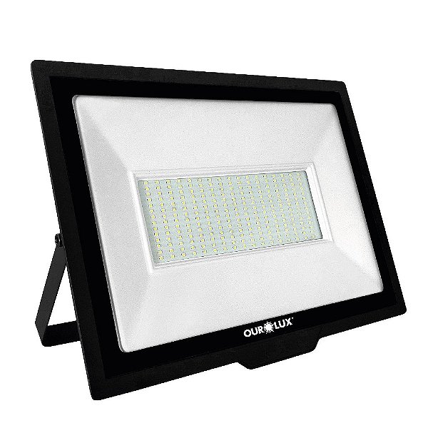 Refletor Superled Projetor Slim 300W Preto 6500K bivolt.