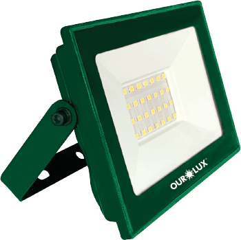 Refletor Superled Projetor Slim 30W Verde bivolt.