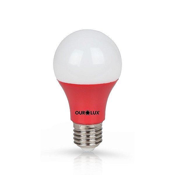 Lâmpada Superled Ouro 60 Colors 7W bivolt Vermelho IP66.