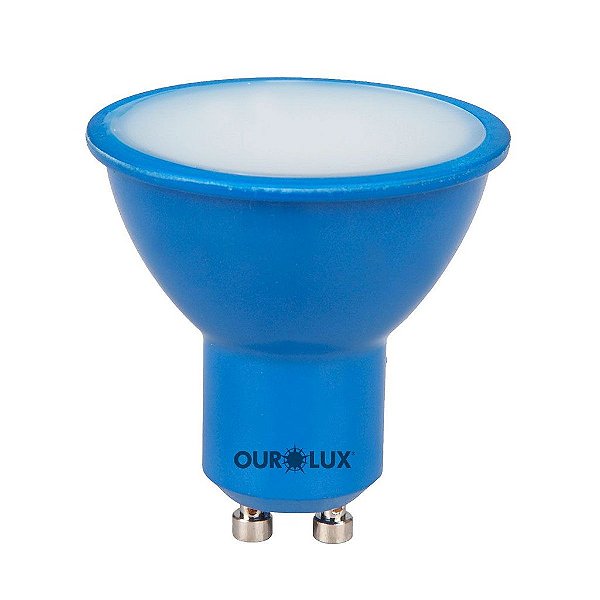 Lâmpada Superled GU10 4W Bivolt 33º Azul bivolt IP66.