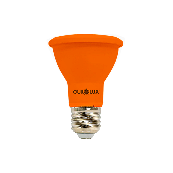 Lâmpada Superled PAR20 6W IP65 38° âmbar bivolt.