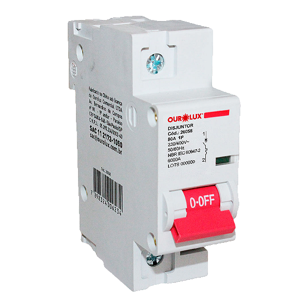 Disjuntor Unipolar 80A (C).