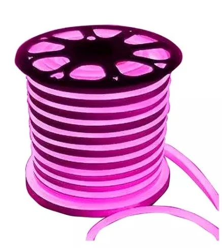 Fita LED Neon 12W/M 1.200W 12V 100 metros externo IP65 Rosa.