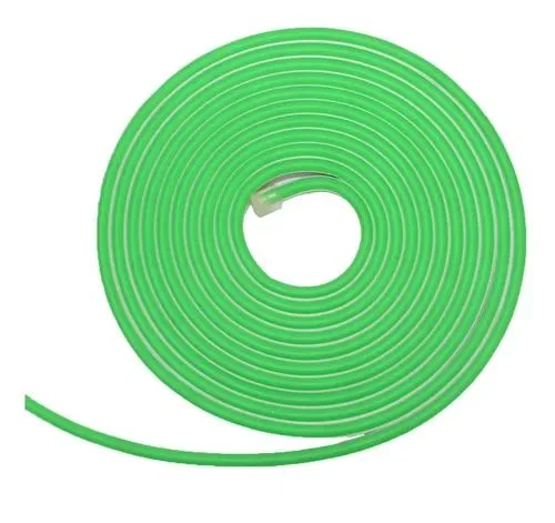 Fita LED Neon 12W/M 60W 12V 5 metros externo IP65 Verde.