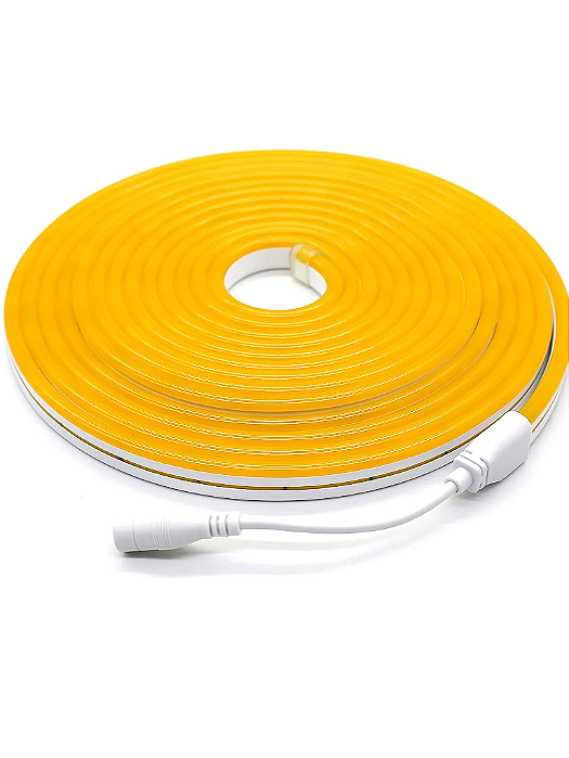 Fita LED Neon 12W/M 60W 12V 5 metros externo IP65 Amarelo.