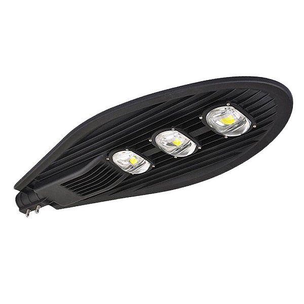 Luminária LED pública 150W preto COB 6500k bivolt IP66 Inmetro.