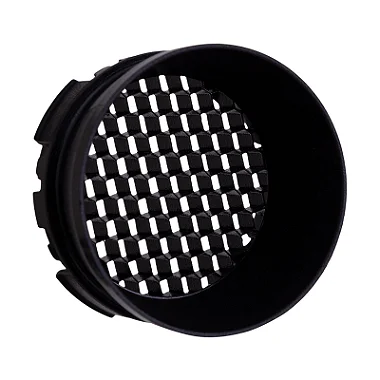 Acessório kit grade antiofuscante para spot flow MR11 Mini dicróica Gu10 alumínio e ABS preto.