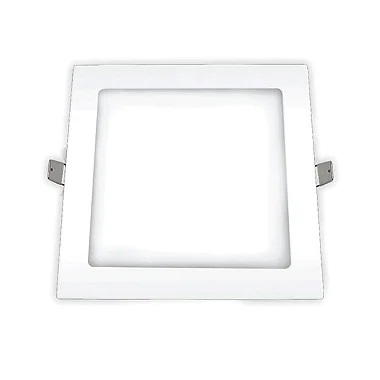 Plafon Superled Embutir 12W bivolt 4000K Quadrado 17cm x 17cm.