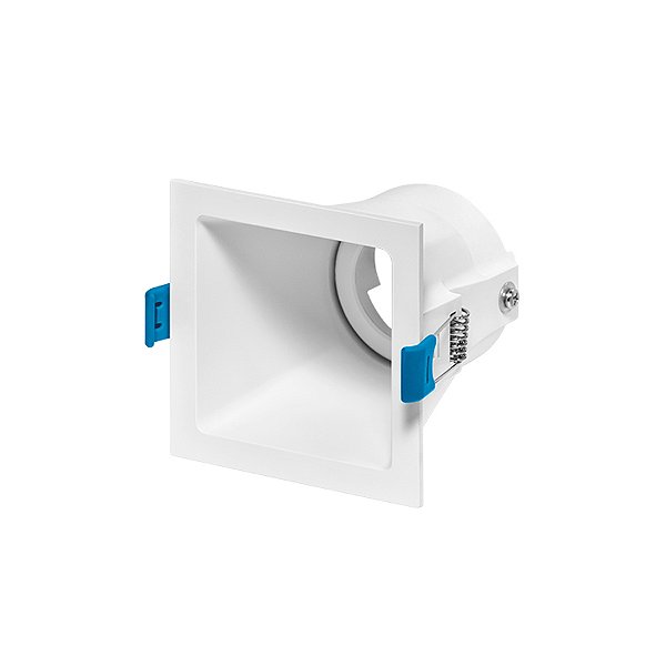 Plafon de embutir square Ghost recuado quadrado dicróica MR16 9X9X8,9cm alumínio branco.