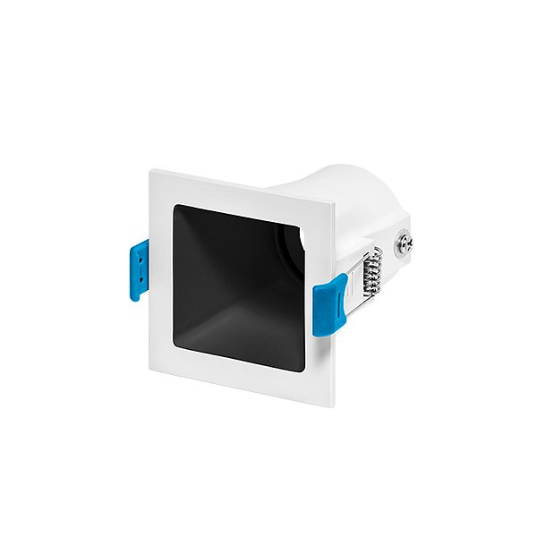 Plafon de embutir Square Ghost recuado quadrado Mini Dicróica 6,9x6,9x7,4cm alumínio branco e preto.