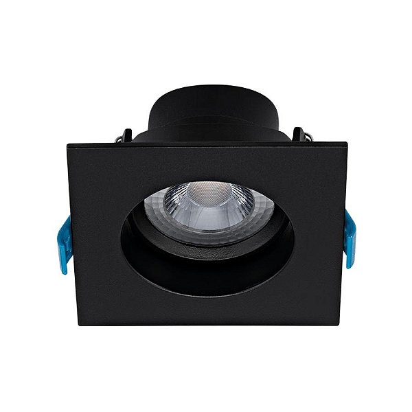 Plafon de embutir LED Easy recuado quadrado 34° 3000K 4,5W bivolt 9,5x9,5x5,4cm ABS preto.