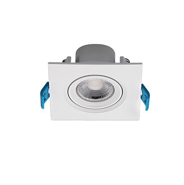 Plafon de embutir LED Easy Face plana quadrado 38° 3000K 3W bivolt.