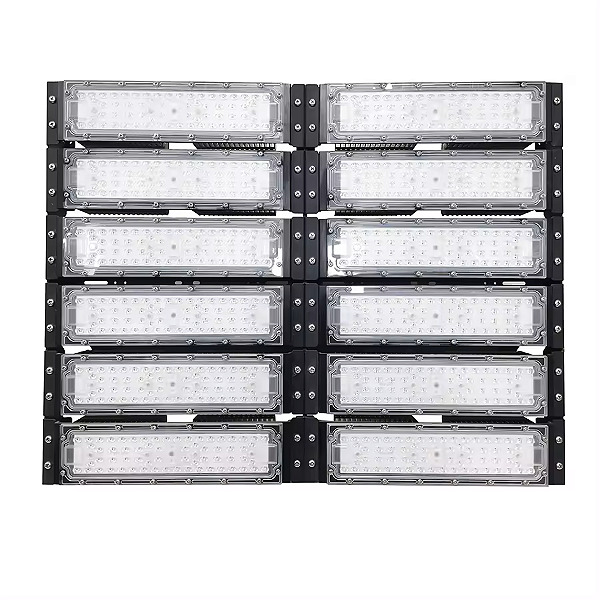 Refletor Industrial holofote modular LED 600W 6500K branco frio IP67.