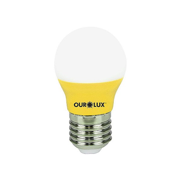 Lâmpada super led bolinha S30 3w bivolt amarelo ourolux IP66.