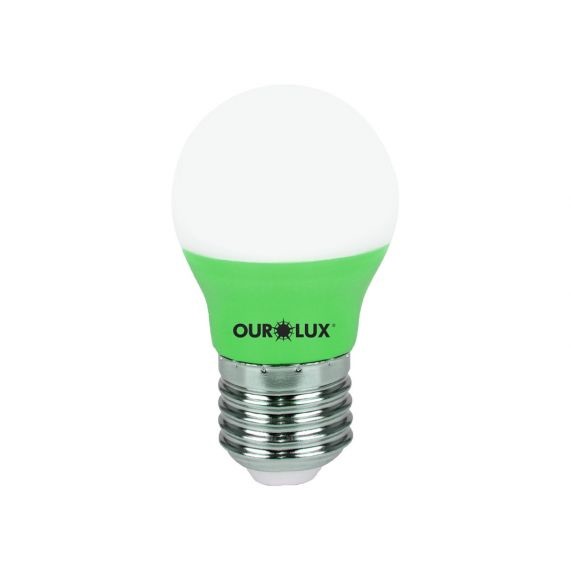 Lâmpada super led bolinha S30 3w bivolt verde ourolux.