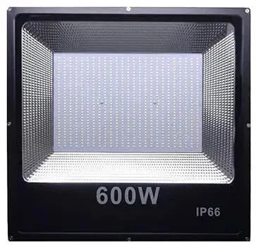 Refletor LED 600W Preto SMD 6500K branco frio IP67.