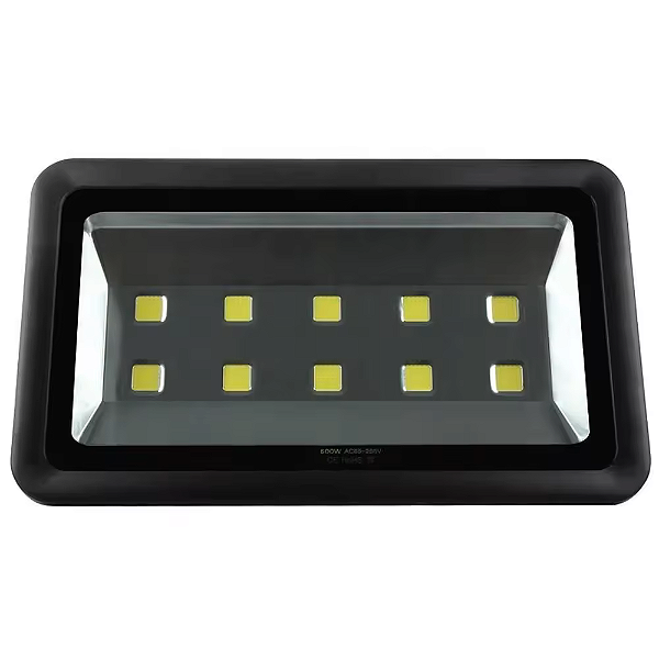 Refletor LED COB 500W Preto 6500K branco frio IP66 bivolt.