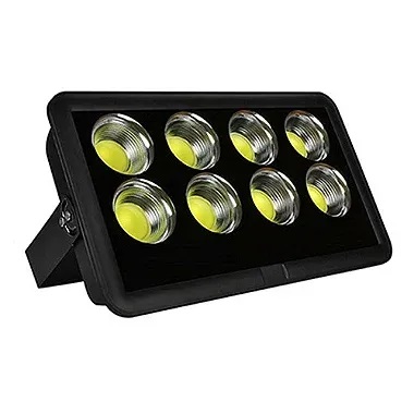 Refletor holofote LED Ultra COB preto 400w 6500K branco frio IP66.