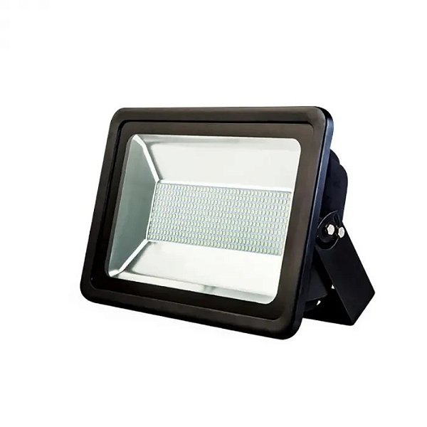 Refletor LED 400W preto 6500K branco frio SMD IP66 bivolt.