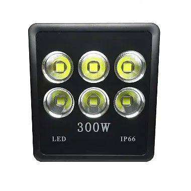 Refletor holofote LED super COB 300w preto 3000K branco quente IP66.