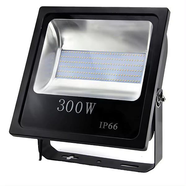 Refletor LED 300W preto 6500K branco frio SMD IP66 bivolt.