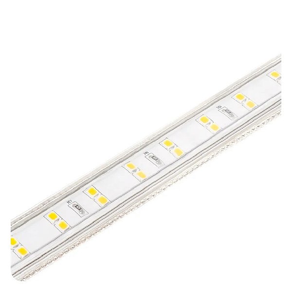 Fita LED 25 metros 10W/M 3000K 220V IP67 uso externo potência total 250W.