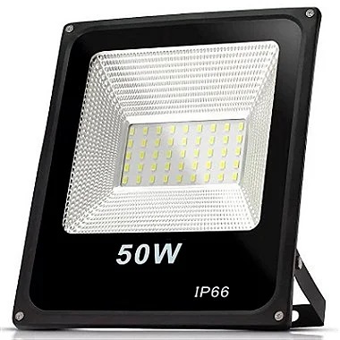 Refletor LED 50W 3000K preto SMD IP66 bivolt.