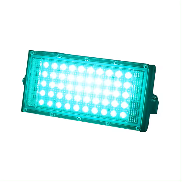 Refletor industrial led modular 50W verde bivolt IP67.
