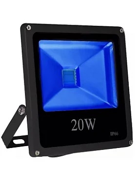 Refletor LED COB 20W Azul IP66 bivolt.