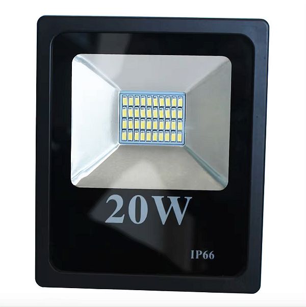 Refletor LED 20W Preto SMD Azul bivolt IP66.