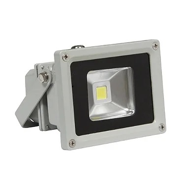 Refletor Holofote LED COB cinza 10W 3000K IP66 bivolt.