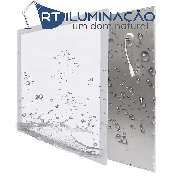 Painel de embutir impermeável 30X30cm 18W 1800lm 6500K IP65.