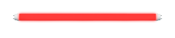 Lâmpada LED tubular vermelha 9W bivolt 60cm.