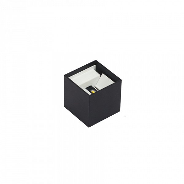 Arandela de Parede LED Flap Quadrado Facho Ajustável externo 3000K 6W Bivolt 10x10x10cm Alumínio Preto.