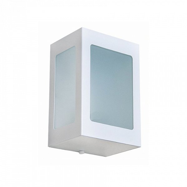 Arandela de Parede Gênova Quadrado 3 Vidros externo 18x12,5x9cm Alumínio e Vidro Branco.