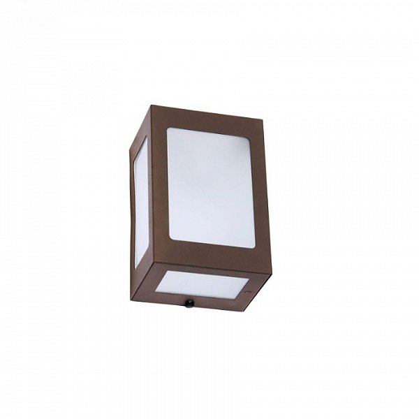 Arandela de Parede Gênova Quadrado 5 Vidros externo 18x12,5x9cm Alumínio e Vidro Café.