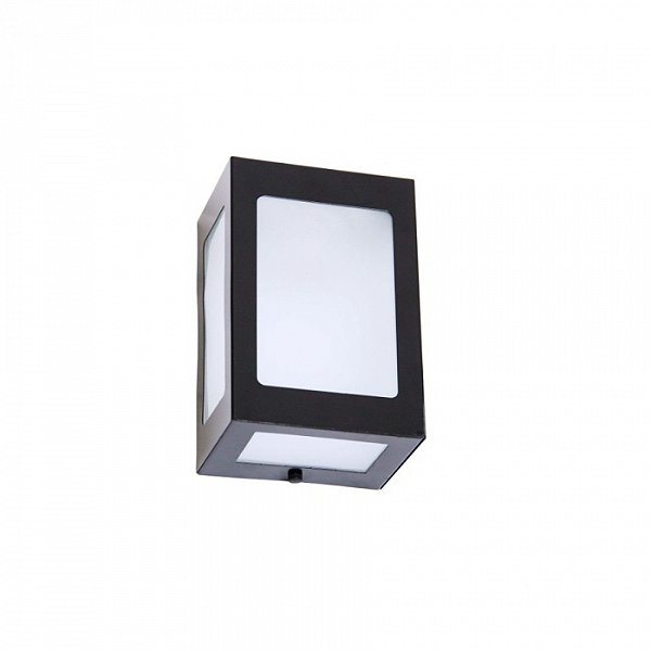 Arandela de Parede Gênova Quadrado 5 Vidros externo 18x12,5x9cm Alumínio e Vidro Preto.