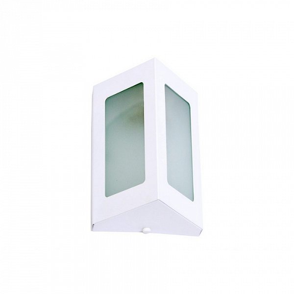 Arandela de Parede Gênova Triangular externo 18x13x9cm Alumínio e Vidro Branco.