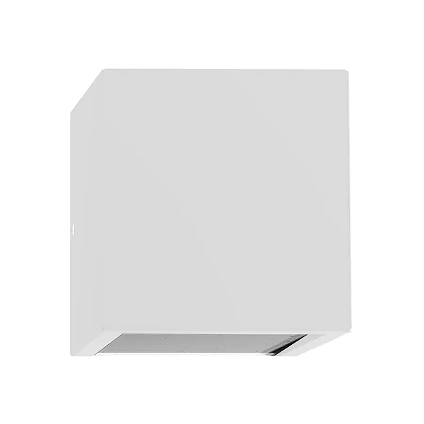 Arandela de Parede Focus Quadrado Externo Dicroica PAR16 10x12x9,5cm Alumínio Branco e Vidro.