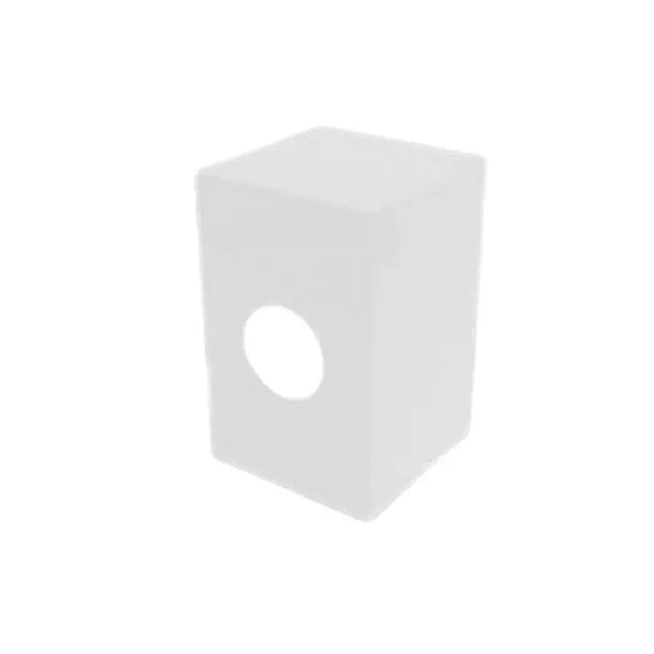 Poste Balizador Focus Externo 12x7,6x7,6cm Metal e Vidro Branco.